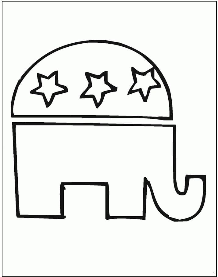 Republican Elephant 3 Coloring Page