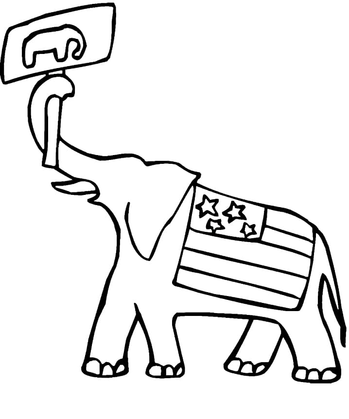 Republican Elephant Coloring Page