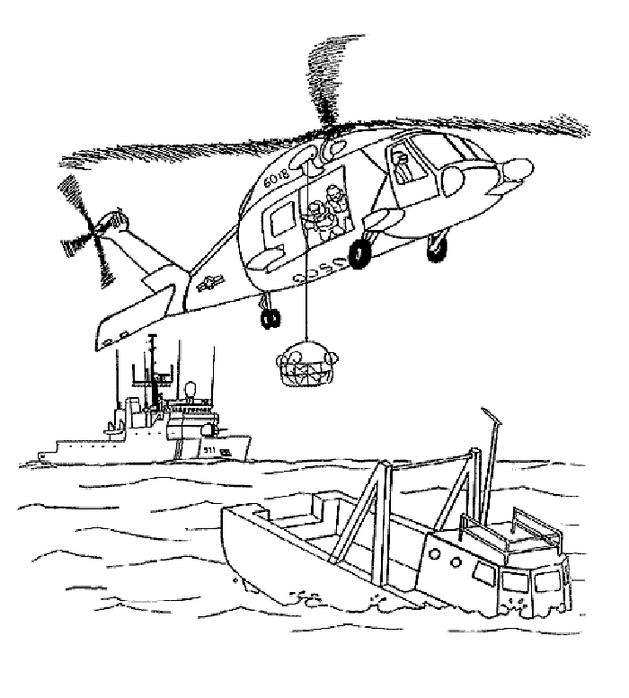 Rescue Helicopter Coloring Page