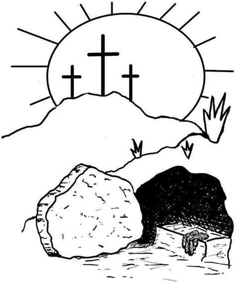 Resurrection – Religious Easters Coloring Page