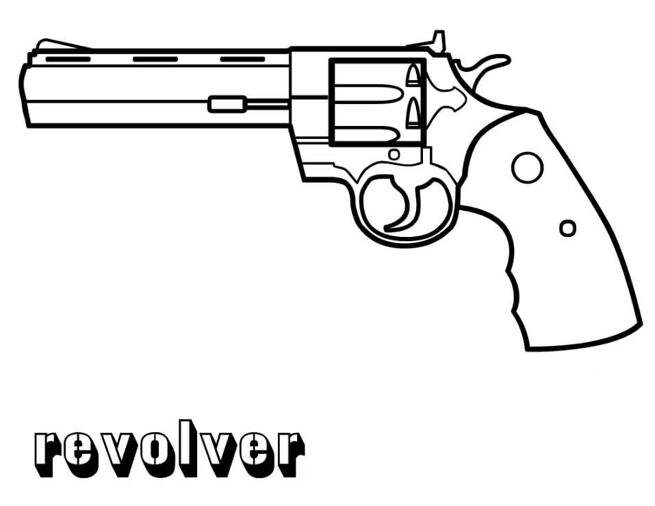 Revolver Gun Coloring Page