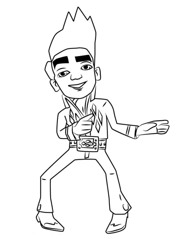 Rex from Subway Surfers Coloring Page