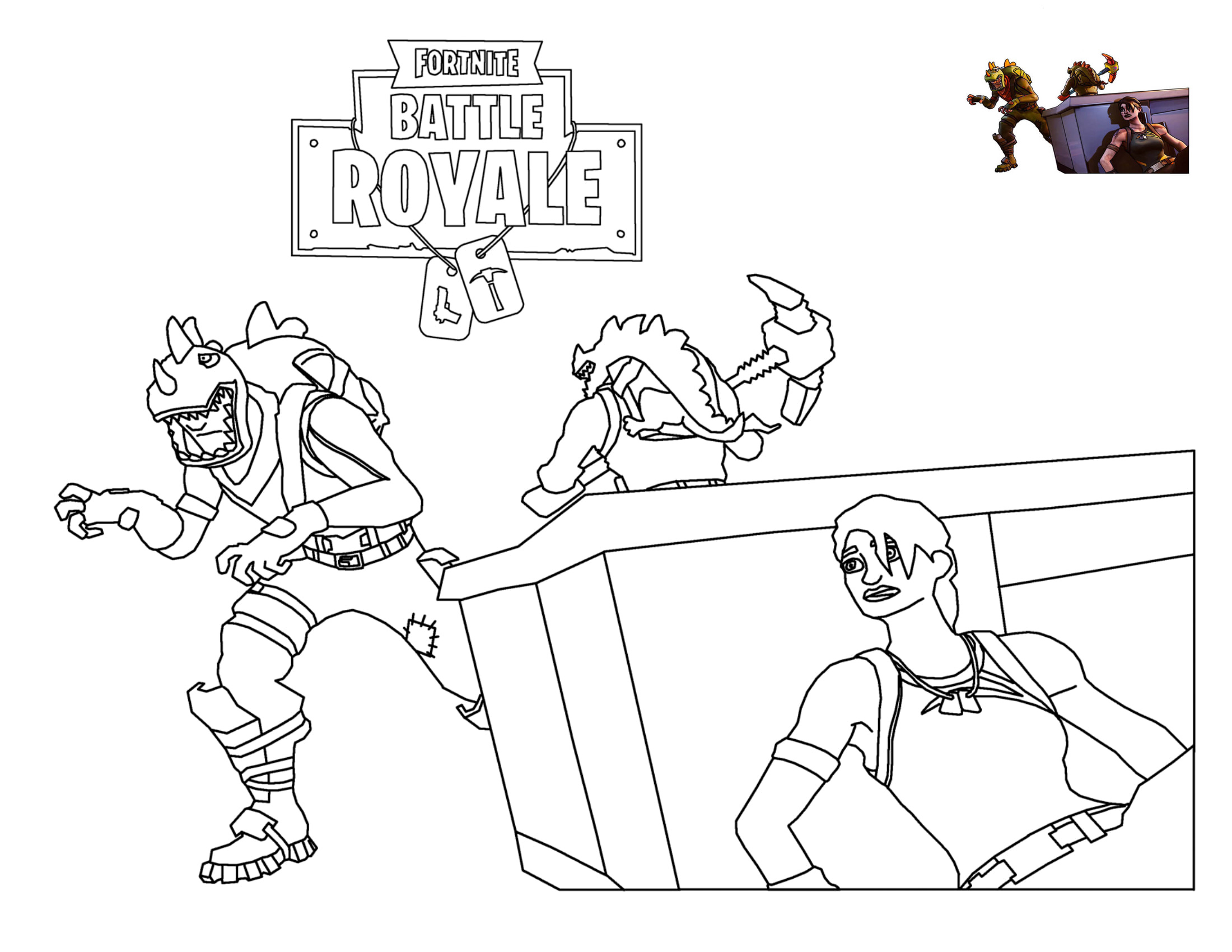 Rex Loading Screen Fortnite Coloring Page