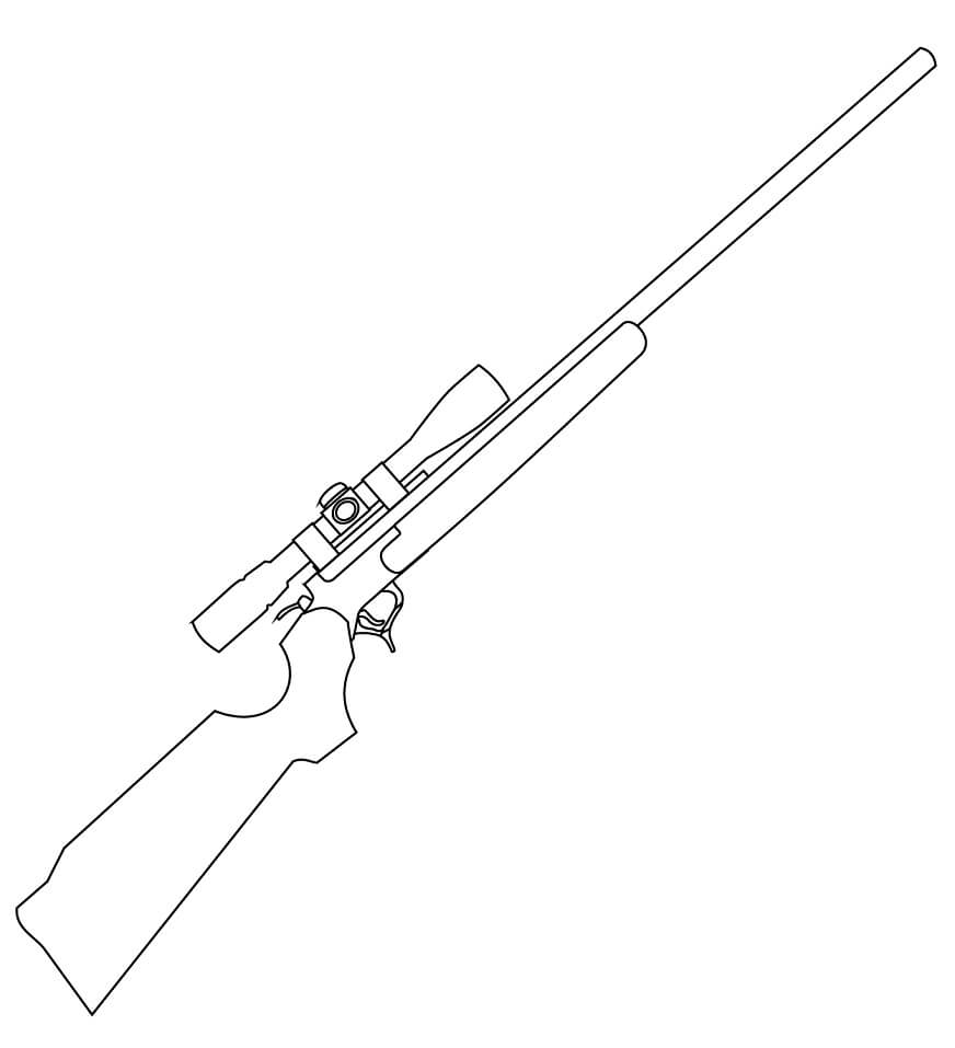 Rifle with Scope Coloring Page