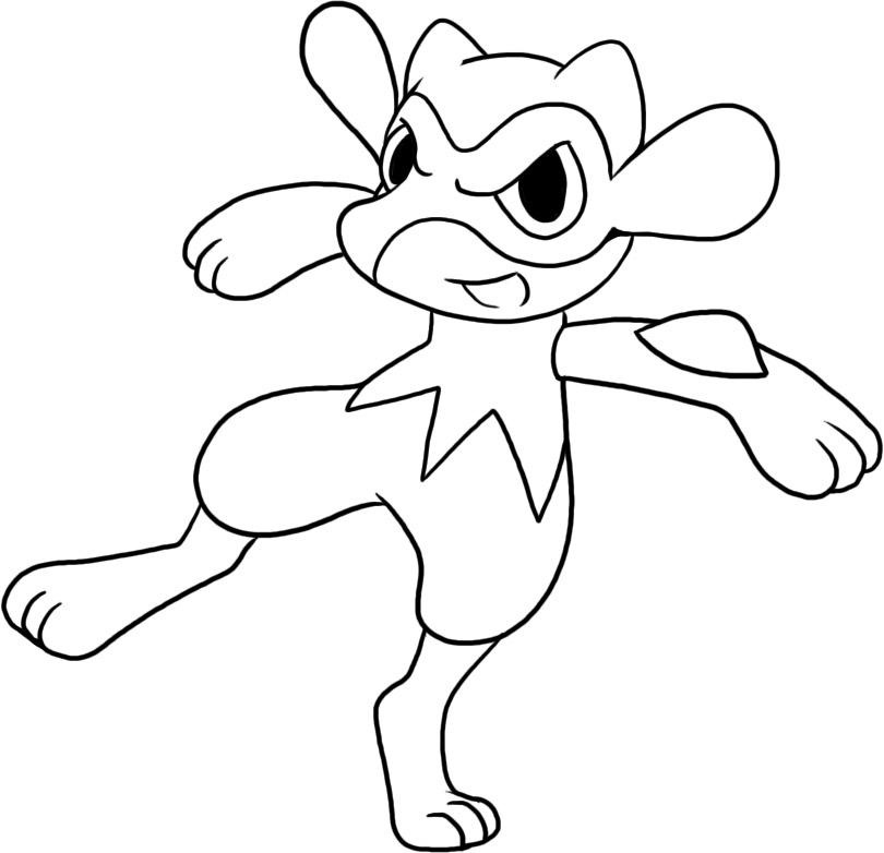 Riolu Fighting Coloring Page