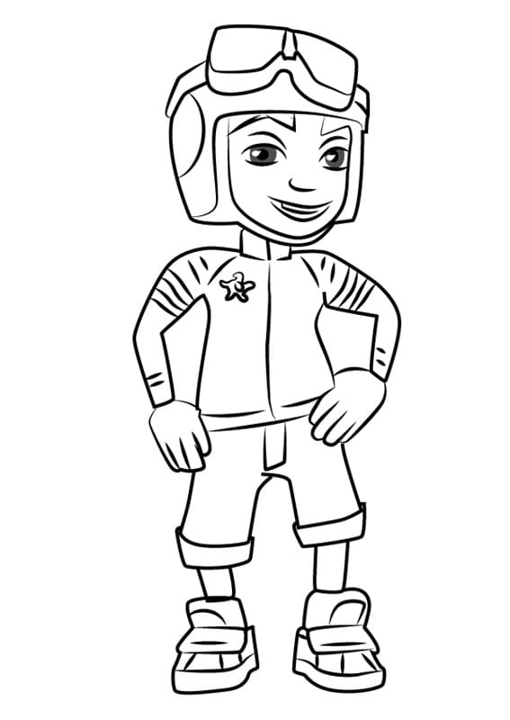 Roberto from Subway Surfers Coloring Page