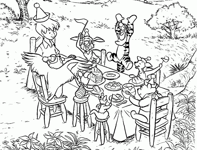 Robin And Friends Having Lunch Winnie The Pooh E14493860976800d3d