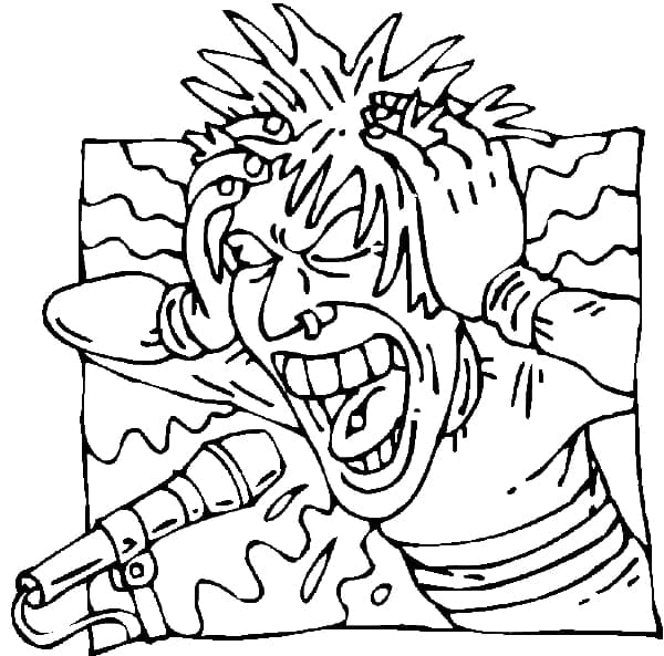 Rock Star Singer Coloring Page
