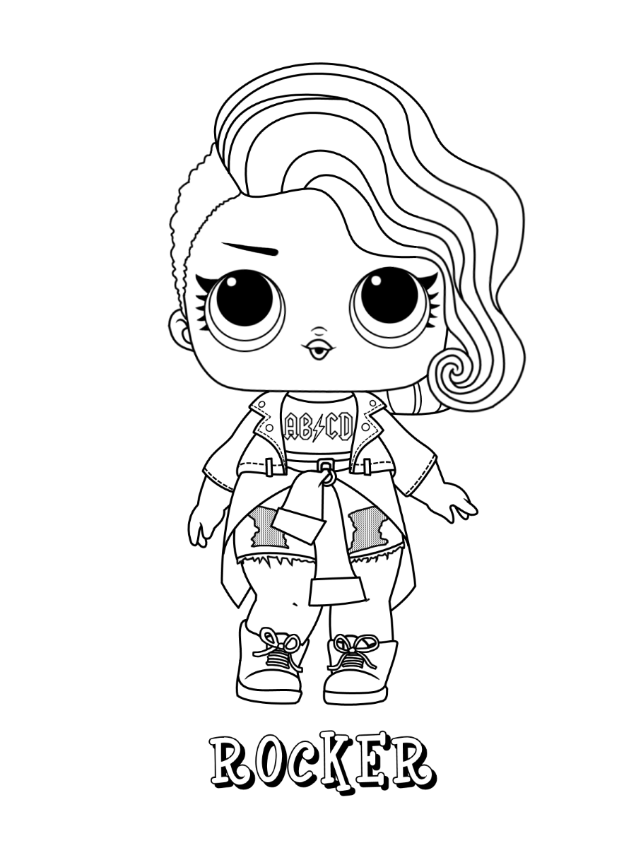 Rocker Lol Doll Coloring Page