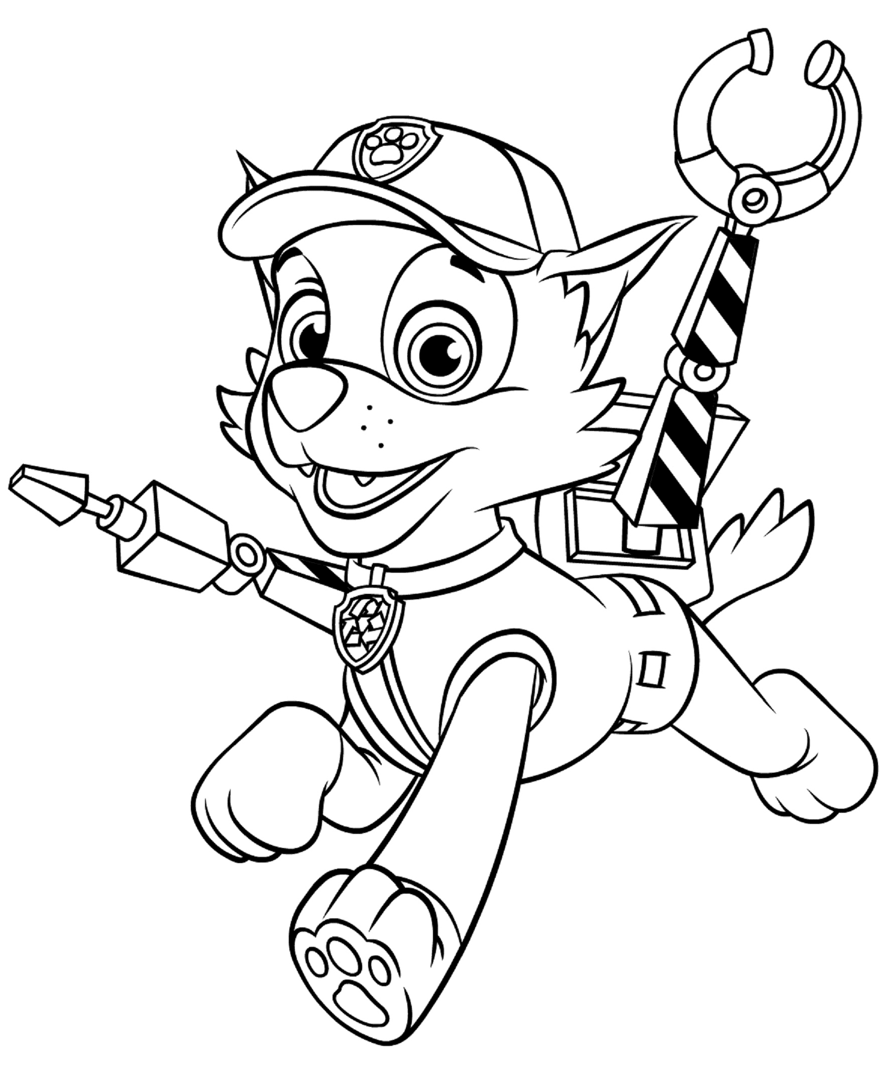 Rocky With Claws Paw Patrol Coloring Page