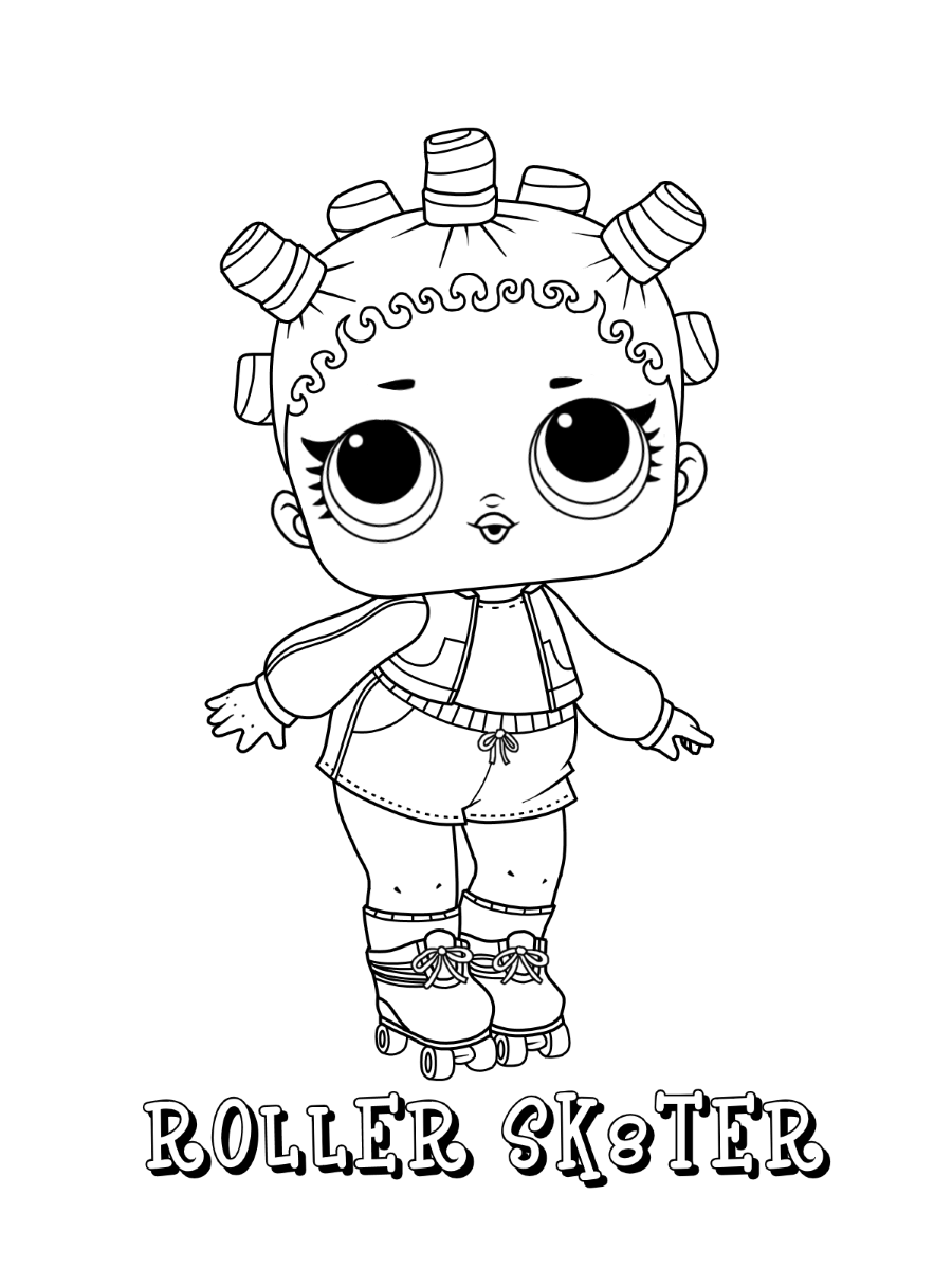 Roller Sk8ter Lol Doll Coloring Page