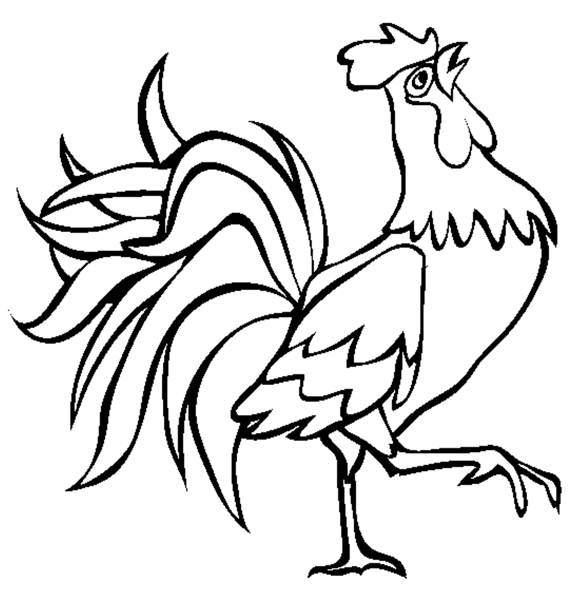 Rooster Farm Animal S1cf9 Coloring Page