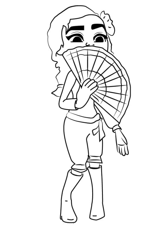 Rosa from Subway Surfers Coloring Page