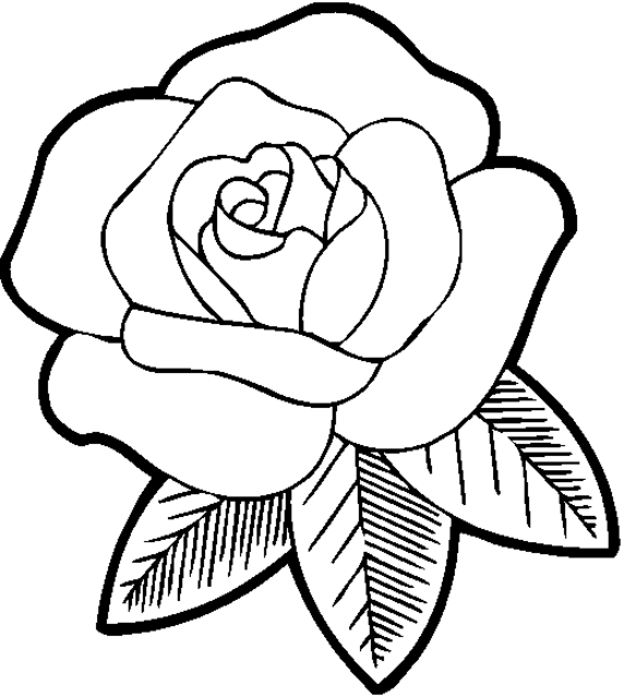Rose Flower For Girls Coloring Page