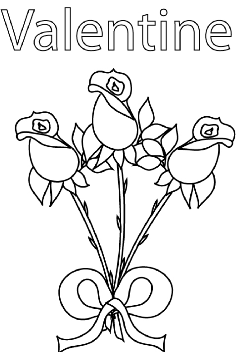 Roses Valentine S302a Coloring Page