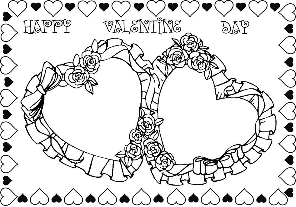 Roses Valentines Day Coloring Page