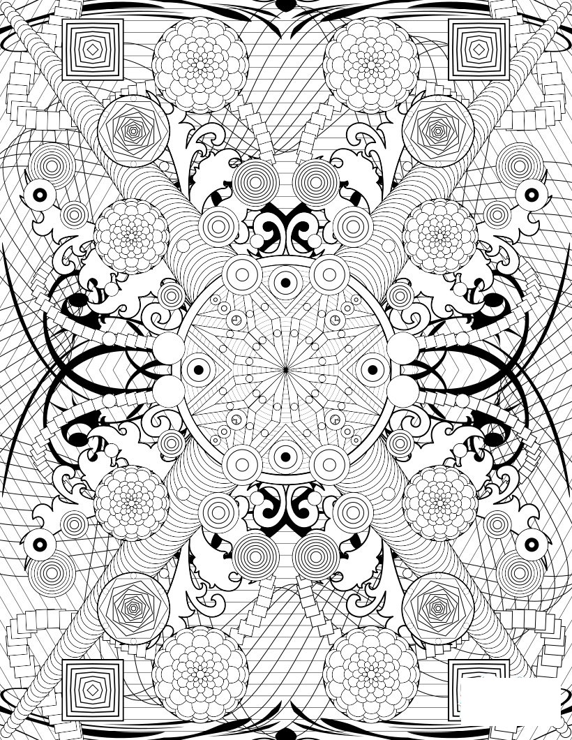 Rosette Intricate Patterns Hard Adult Coloring Page