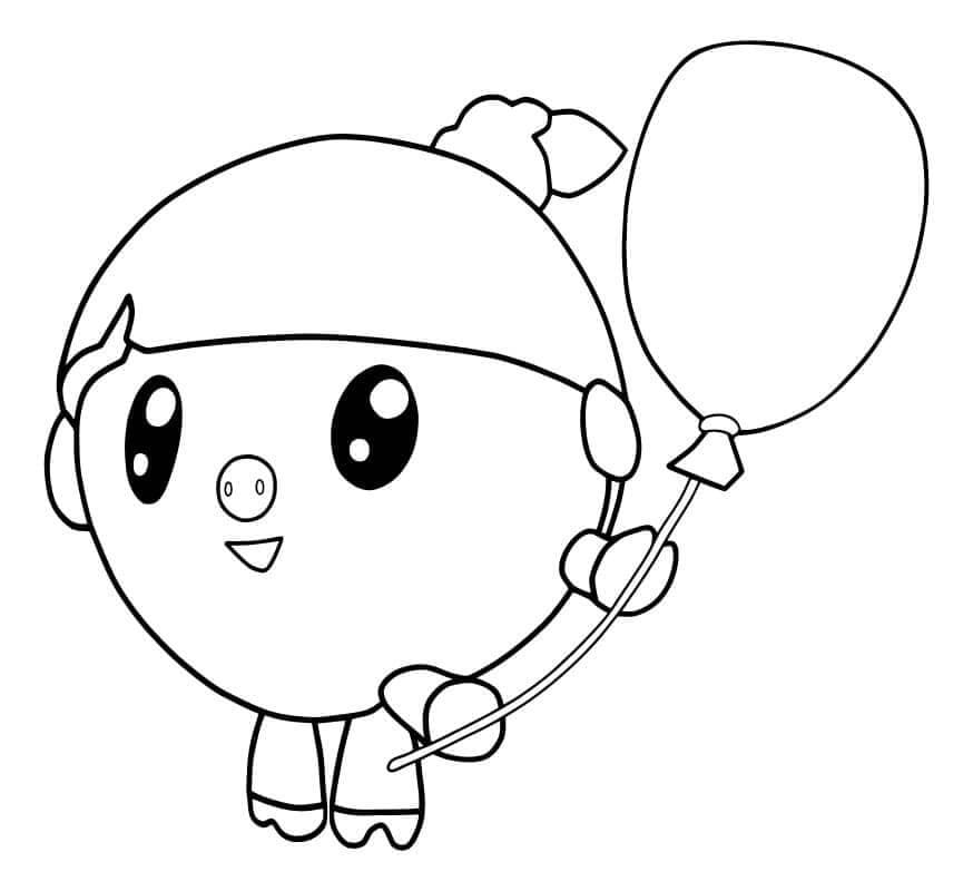 Rosy with Balloon Coloring Page