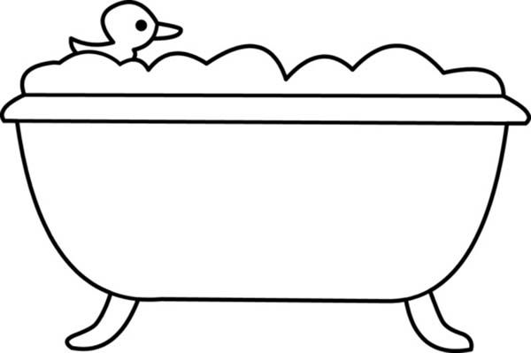 Rubber Duck In The Tubs Coloring Page