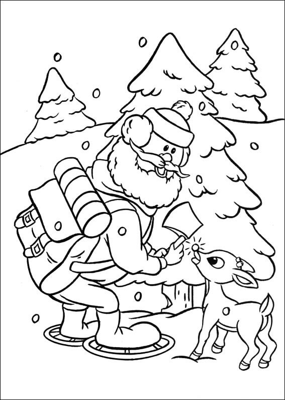 Rudolph and Yukon Cornelius Coloring Page