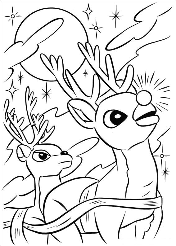 Rudolph the Red Nosed Reindeer 1 Coloring Page
