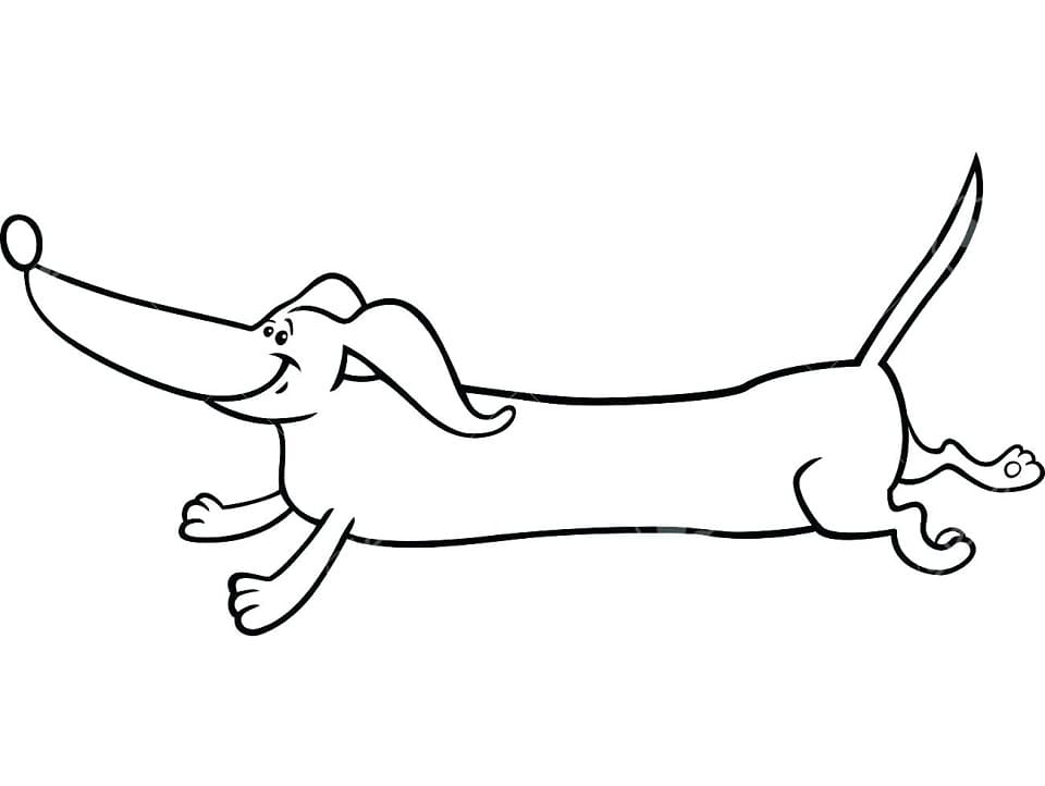 Running Dachshund Coloring Page