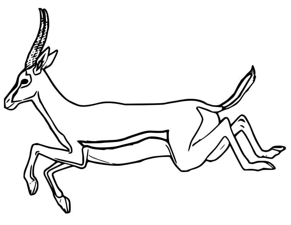 Running Gazelle Coloring Page