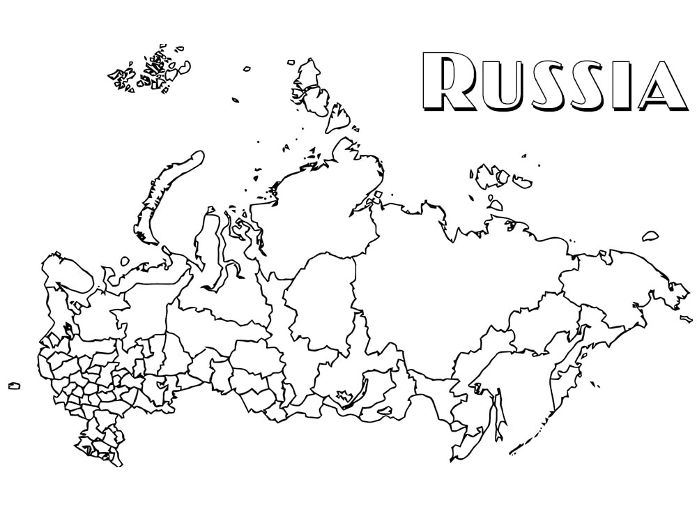 Russia Map Coloring Page