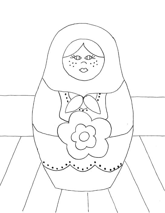 Russian Doll Matryoshka 4 Coloring Page