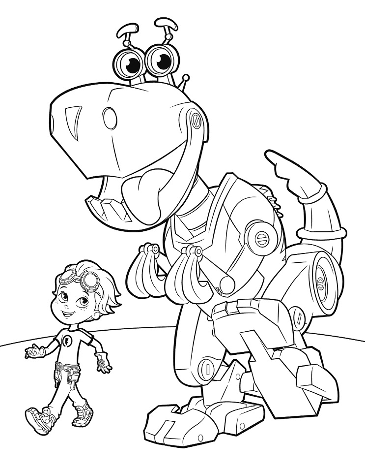 Rusty and Botasaur Coloring Page