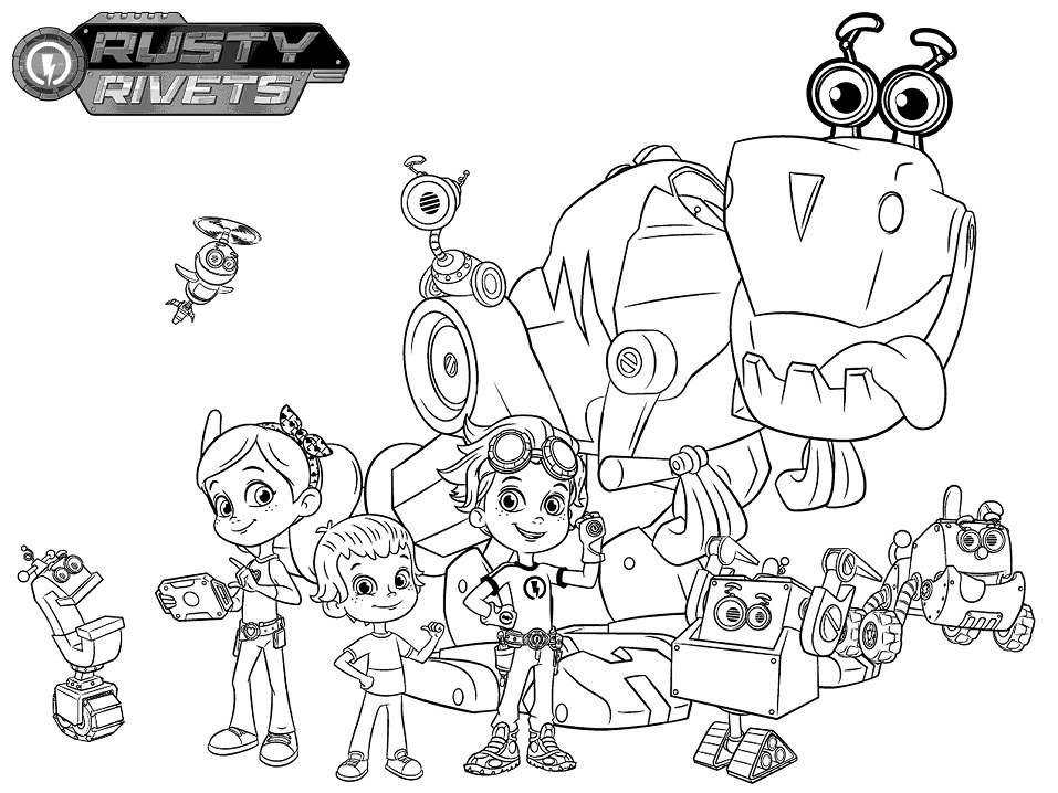 Rusty Rivets Characters Coloring Page