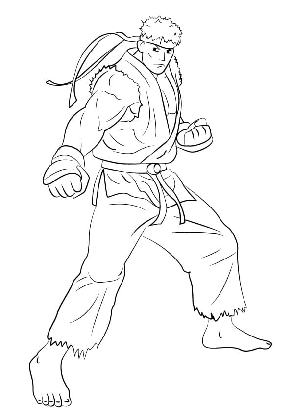 Ryu from Street Fighter Coloring Page