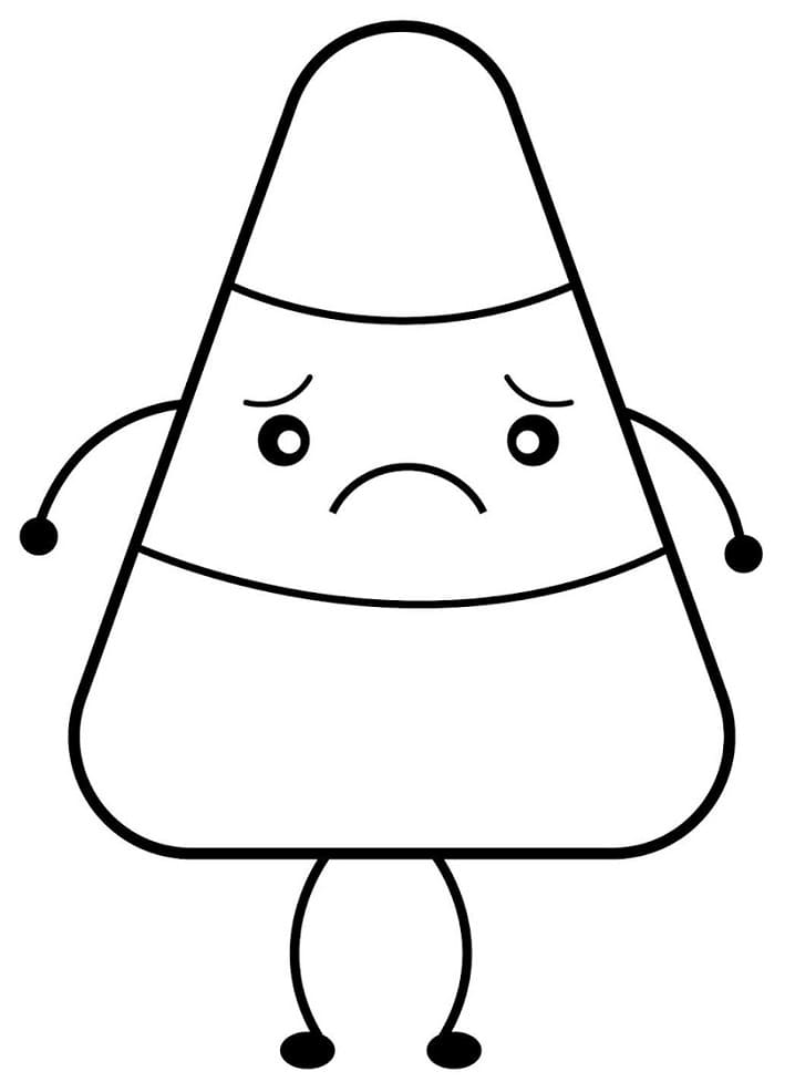 Sad Candy Corn Coloring Page