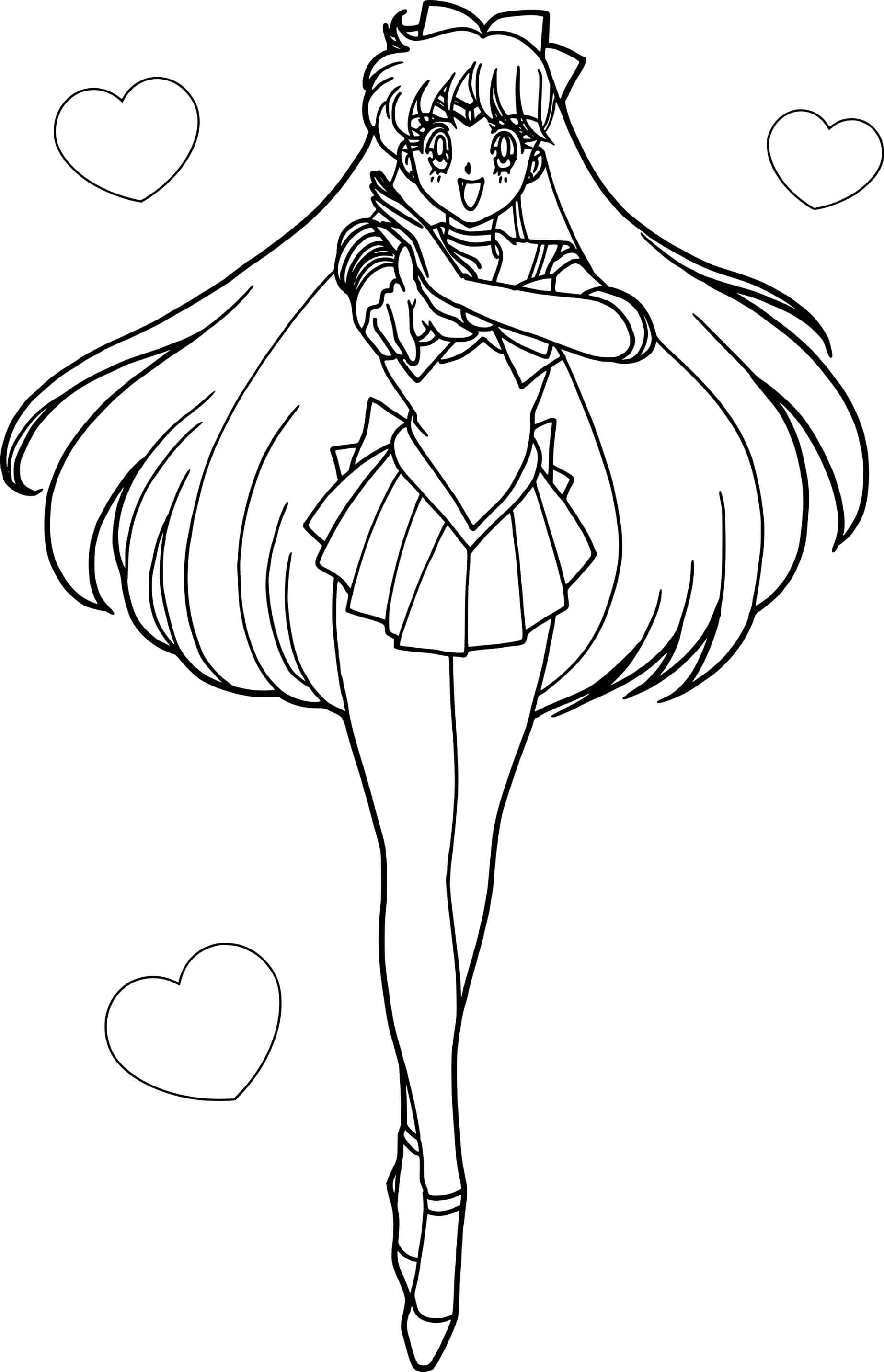 Sailor Moon Love Heart Coloring Page
