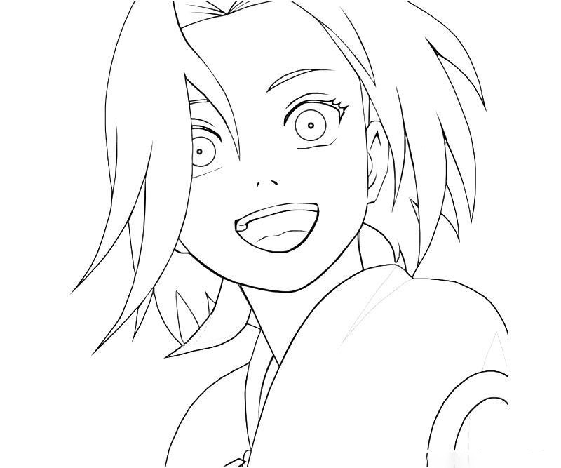 Sakura Haruno Smilling Coloring Page