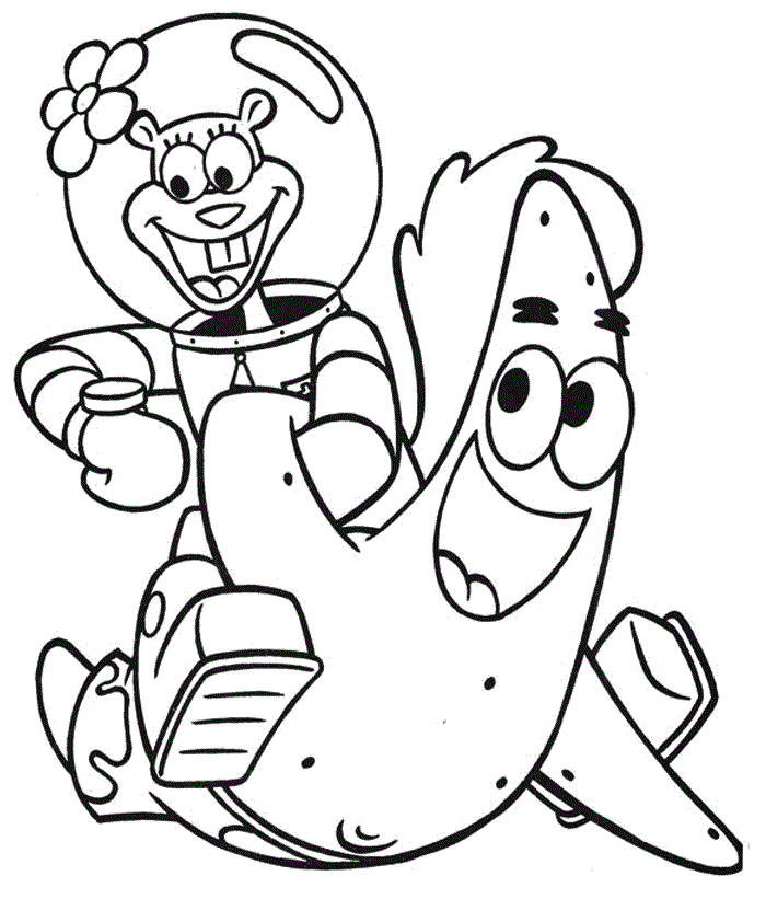 Sandy And Patrick Coloring Page Coloring Page