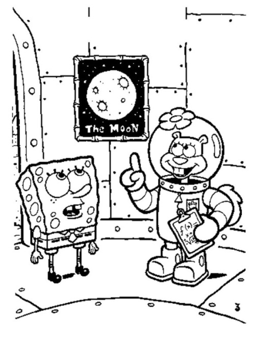 Sandy And Spongebob Coloring Page