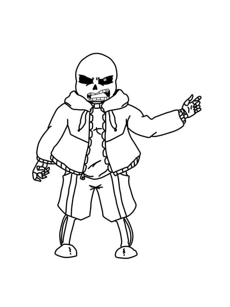Sans is Angry Coloring Page