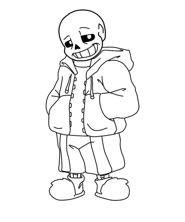 Sans is Smiling Coloring Page