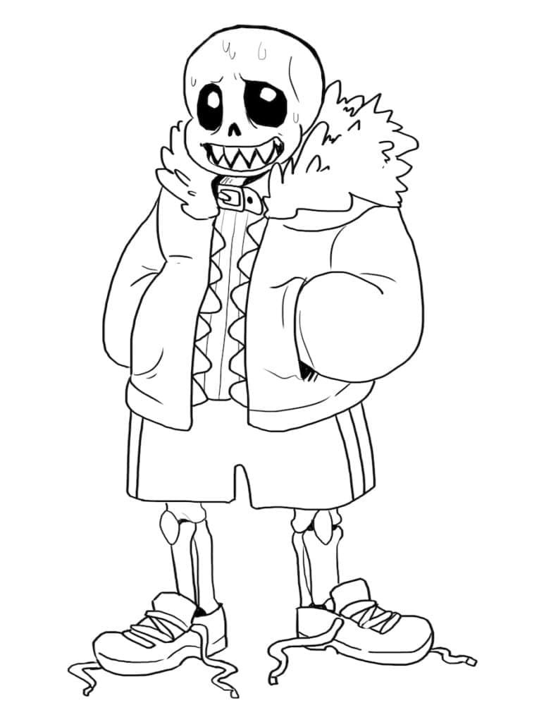 Sans Scary Coloring Page