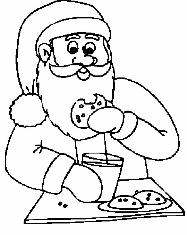 Santa Eating Cookies And Milk