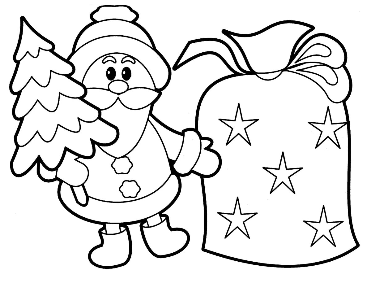 Santas For Kids Printable Coloring Page