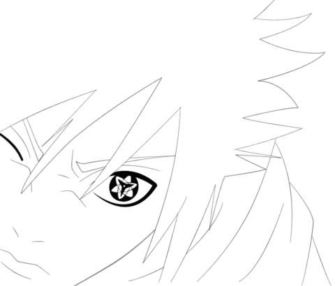 Sasuke With Enternal Mangekyou Sharingan Coloring Page
