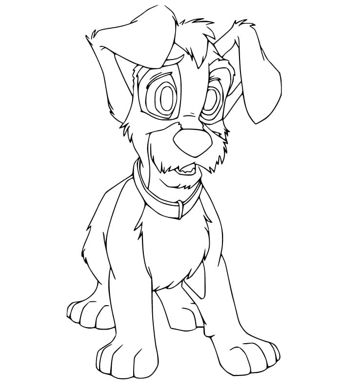 Scamp from Lady and the Tramp Coloring Page