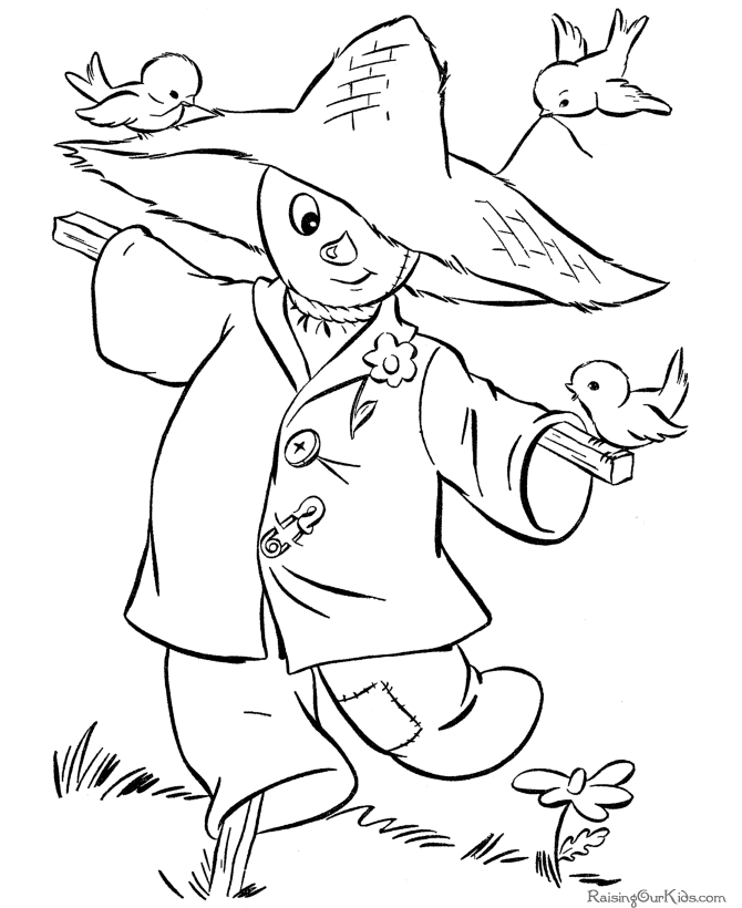 Scarecrow Printable Halloween Coloring Page