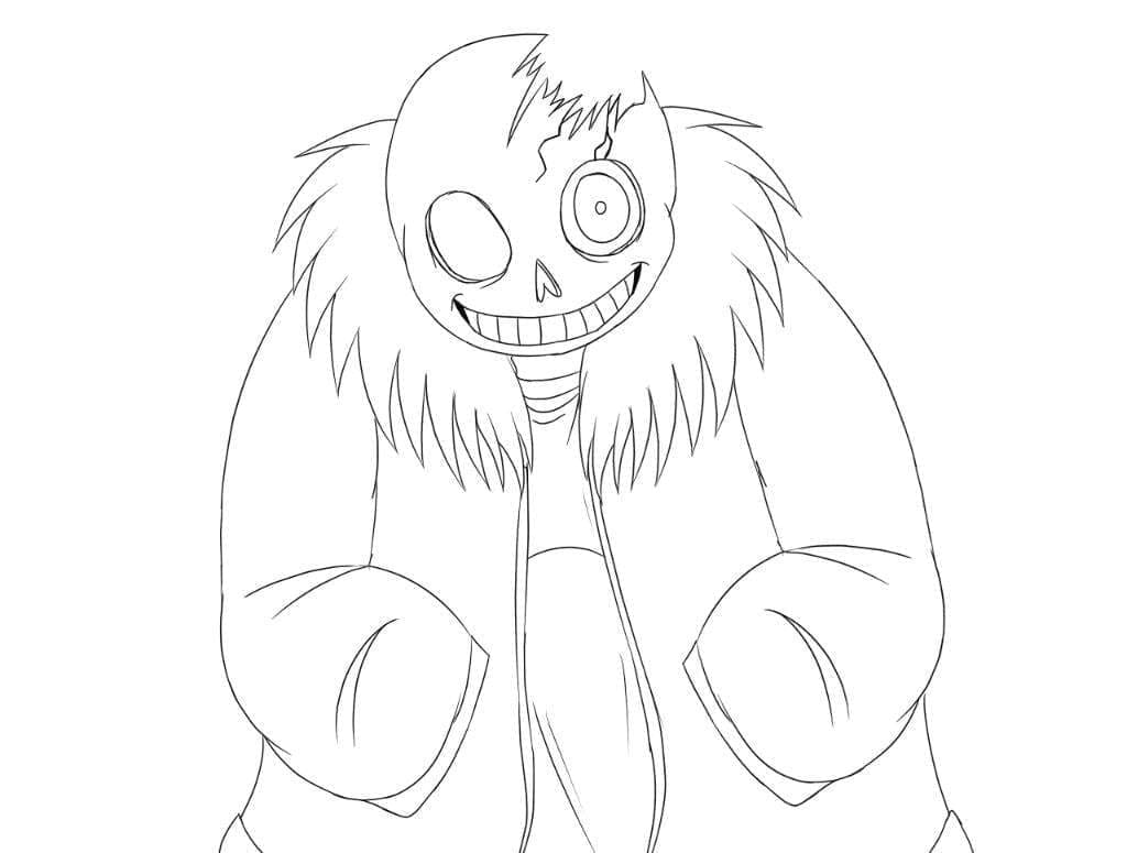 Scary Sans Coloring Page