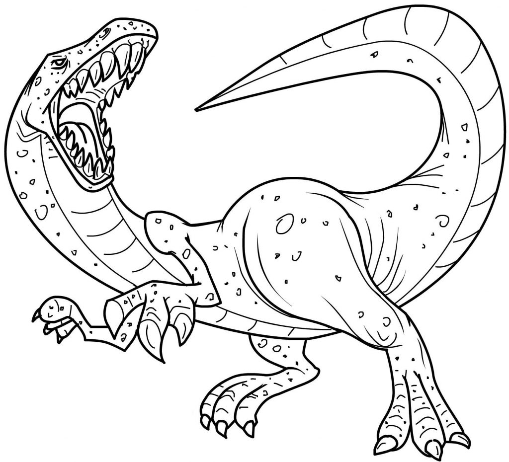 Scary Velociraptor Coloring Page
