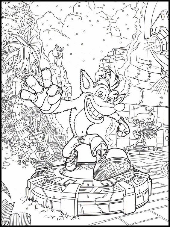 Scene From Crash Bandicoot Coloring Page