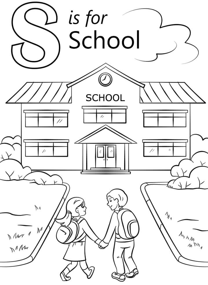 School Letter S Coloring Page