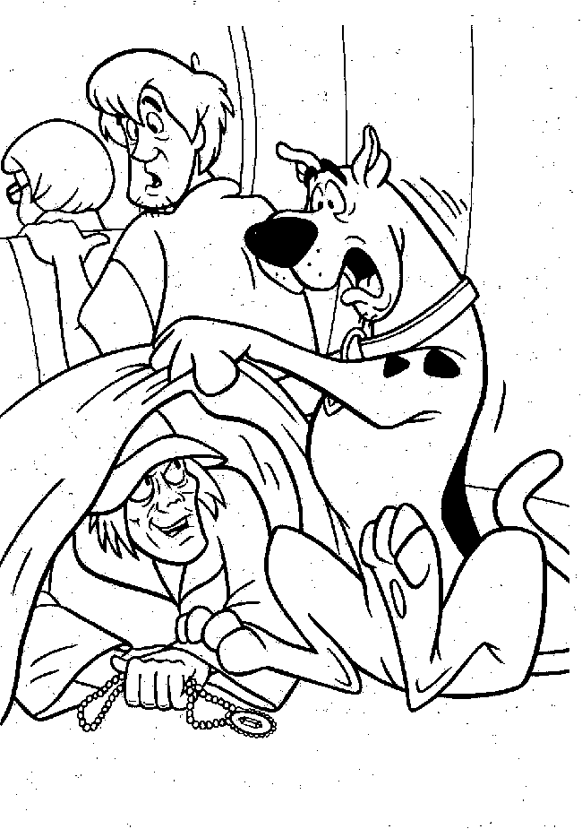 Scooby And Zombie Under The Blanket Scooby Doo Coloring Page